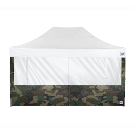 E-Z Up TAA Compliant Panorama Middle Zipper Sidewall, 15' W, 15' H, Woodland Camo SW3PM15FXTWC